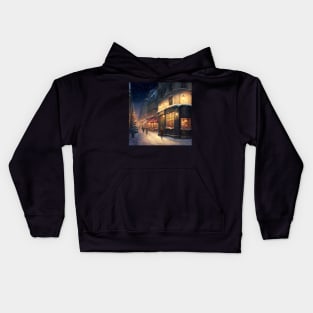 Christmas in town square V Kids Hoodie